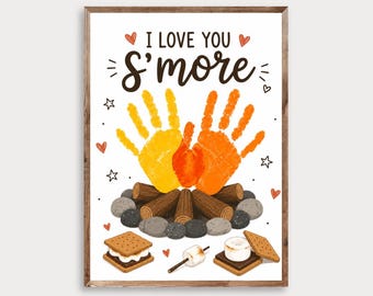 Campfire Handprint Craft Keepsake | I Love You S’more Toddler Activity (Digital Download)