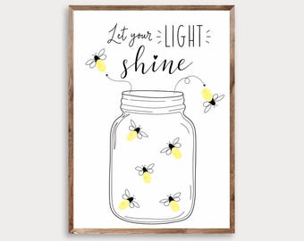 Let Your Light Shine Firefly Fingerprint Craft Printable for Kids
