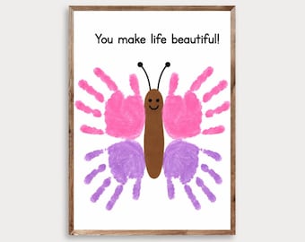 Handprint Butterfly Craft Printable: Kids Keepsake Art (Digital Download)