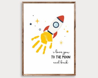 I Love You To The Moon And Back Handprint Craft
