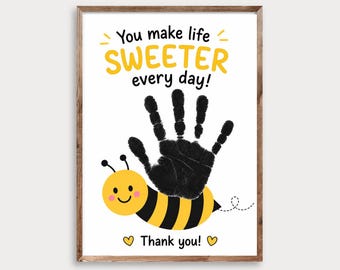 Bee Handprint Craft Art | Toddler Preschool Keepsake (Digital Download)