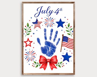 July 4th Handprint Craft Art | Patriotic Kids Keepsake (Digital Download)