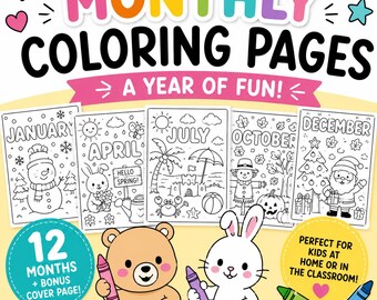 12 Months of the Year Coloring Pages