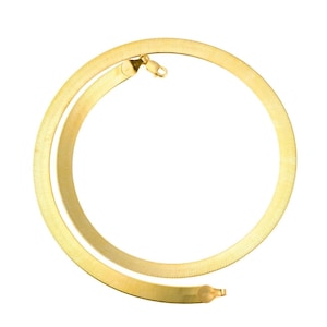 14K geelgouden visgraatketting, gesigneerd DG 16" 12,3 gram, jaren 1980-90