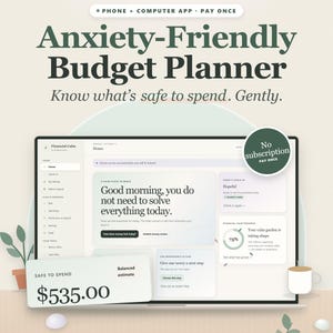 Anxiety Friendly Budget Planner App, Calm Budget Tracker, Safe to Spend, Bill & Debt Tracker, Syncs Phone + Computer, No Subscription