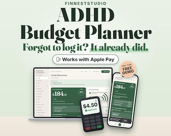 ADHD Budget Planner App | Safe to Spend, Paycheck Budget, Bill Tracker, Debt & Savings Tracker | Works on Phone, Offline, No Subscription