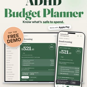 ADHD Budget Planner App | Safe to Spend Tracker, Paycheck Budget, Bill & Debt Organizer (Digital Download)