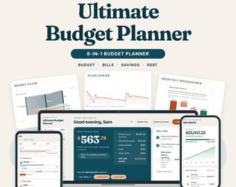 Ultimate Budget Planner: Finance Dashboard, Expense Tracker, Savings, Debt Payoff, Net Worth (Browser App)