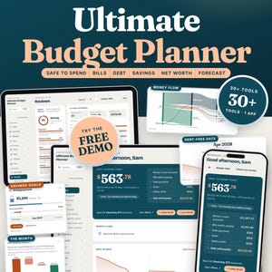 Ultimate Budget Planner: Finance Dashboard, Expense Tracker, Savings, Debt Payoff, Net Worth (Browser App)