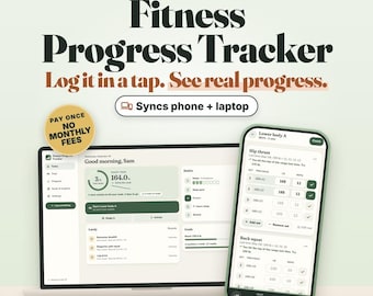 Fitness Progress Tracker, Weight Loss Planner, Workout Log (Digital Planner)