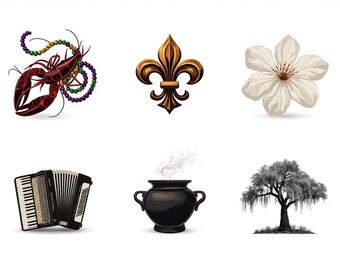 Cajun SVG Bundle Louisiana Crawfish Fleur de Lis Mardi Gras PNG Bayou Pelican Cricut Cut Files Sublimation Commercial Use