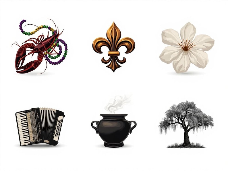 Cajun SVG Bundle Louisiana Crawfish Fleur de Lis Mardi Gras PNG Bayou Pelican Cricut Cut Files Sublimation Commercial Use image 1