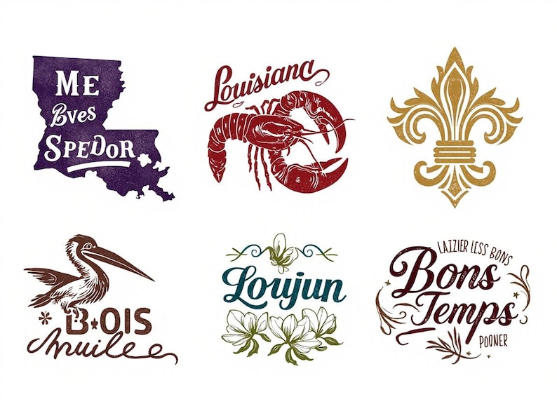 Louisiana SVG Bundle 50 Designs Crawfish Fleur de Lis Pelican PNG Cricut Cut Files New Orleans Cajun Bayou Graphics image 1