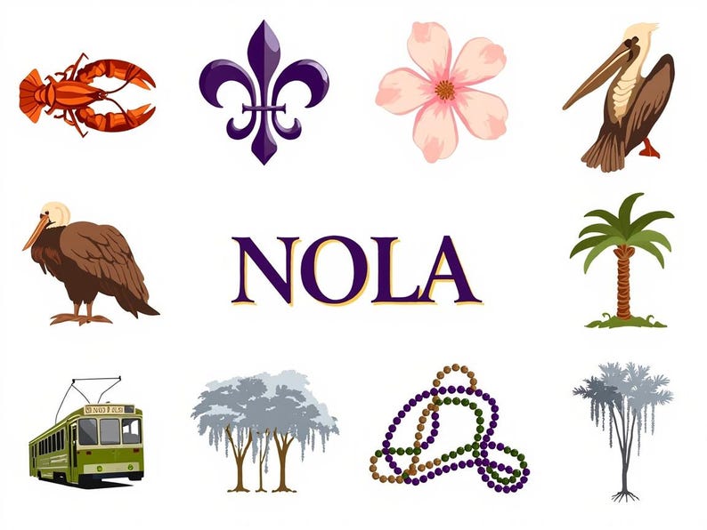New Orleans SVG Bundle Louisiana Crawfish Pelican Fleur De Lis Cajun Bayou PNG Files Cricut Mardi Gras Southern Sublimation image 1
