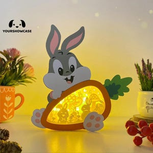 Boîte de 3 carottes, lapin de Pâques, 3 boîte d'ombres SVG pour projets de bricolage Cricut, lanterne parfaite pour les décorations de Pâques