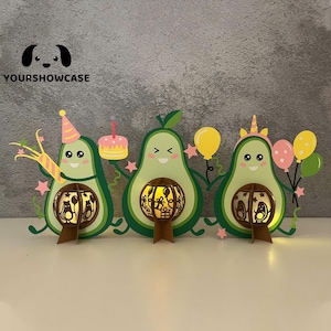 Lantaarn Avocado Shadow Box SVG voor Cricut DIY-projecten, perfecte lantaarn voor speciale dagdecoraties.