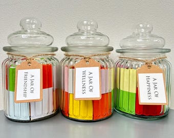 A Jar of Quotes / 52 Dates Affirmations Calm Friendship Happiness Love Motivation Positivity Strength Sunshine Wellness / Self Care Gift