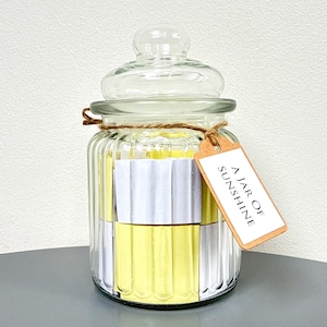A Jar of Sunshine / 50 Positive Affirmations and Quotes / Self Care, Wellness, Mental Health / Jar of Quotes