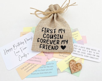 A Keepsake Bag of Cousin Quotes / 31 Quotes / Post Send Direct / Cousin Quotes, Cousin Gift, Cousin Quote Gift, Gifts For Cousin