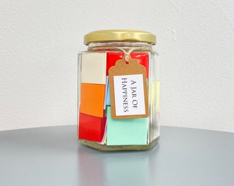Jar of Happiness / 50 Inspirational Quotes / Positive Affirmations, Uplifting Self Care Gift