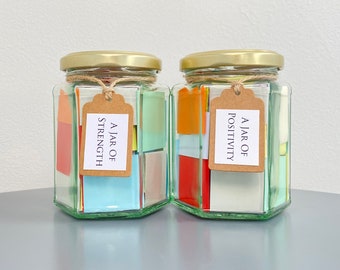 Strength and Positivity Jars, Encouraging Quotes, Self Care Wellness Present Gift