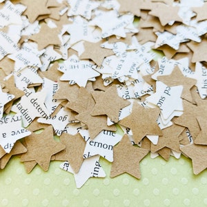 Libro de confeti de papel kraft con forma de estrella / Invitaciones para bodas, compromisos, fiestas de cumpleaños / Decoración con estrellas de papel