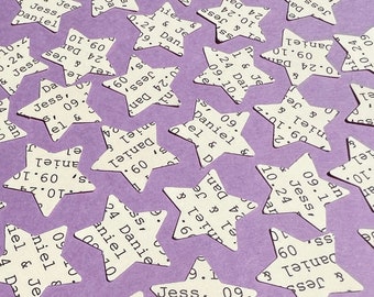 Gepersonaliseerde Star Cream Confetti / Elke formulering / Aangepaste harten / Wedding Engagement Birthday Party Decor