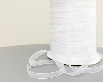 6mm White Organza Ribbon / Gift Decor, Craft Projects, Wedding Supplies - 10m, 20m, 40m