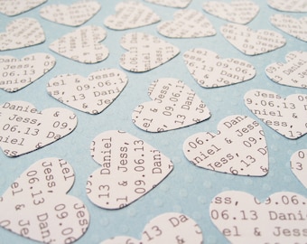Gepersonaliseerde hartconfetti / Elke tekst Aangepaste harten / Bruiloft verloving Verjaardagsfeestje Decor