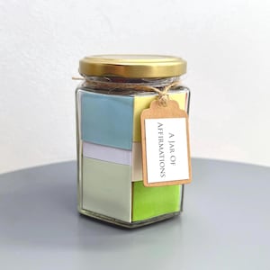 Un pot d'affirmations positives / Plus de 50 citations inspirantes et motivantes / Envoi direct / Bien-être, soins personnels, santé mentale, cadeau Pot de citations