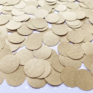 Papier kraft brun confettis cercles / mariage, anniversaire, fiançailles, baby shower, fête / décoration de table rustique