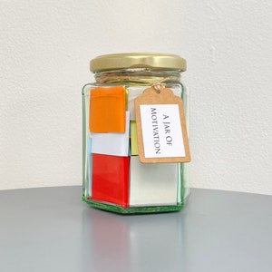 Jar of Motivation / 50 Motivational Quotes Affirmations / Pick Me Up Self Care Wellness Gift