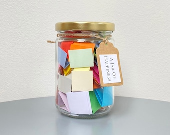 Jar of Happiness / 50 Inspirational Quotes / Positive Affirmations, Uplifting Self Care Gift