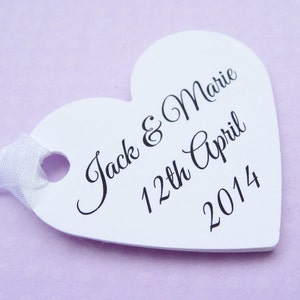 10 Personalised Heart Tags / Customised Wording / Wedding, Wishing Tree, Favours, Table Decor image 2
