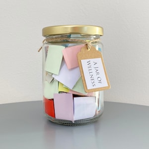 Un frasco de bienestar / Más de 50 citas de afirmaciones de fuerza positiva / Cuidado personal, obsequio positivo, bienestar, salud mental, obsequio de un frasco de citas