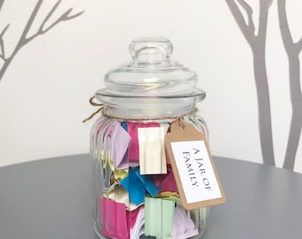 A Jar of Family / 50+ Quotes remind family how special they are / Post Send Direct / Jar of Quotes Gift