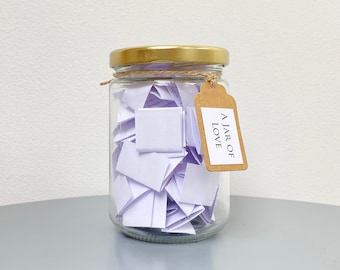 A Jar of Love / 50 quotes and sayings / Valentines Day Engagement, Wedding, Anniversary / Send Direct / Jar of Quotes Gift