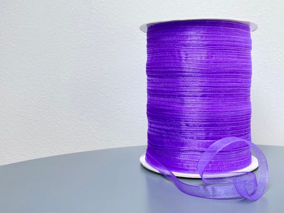 Nastro In Organza Lilla Senza Filo - 25 Metri X 2,5 Cm Di Larghezza, Con Bordo Intrecciato, Per Confezioni Regalo, Fai Da Te, Matrimoni