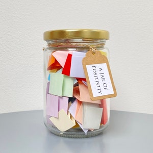 Un Frasco de Positividad / Aumenta el Pensamiento Positivo / 50 Citas / Enviar Publicación Directa / Autocuidado, Bienestar, Salud Mental, Frasco de Citas de Regalo