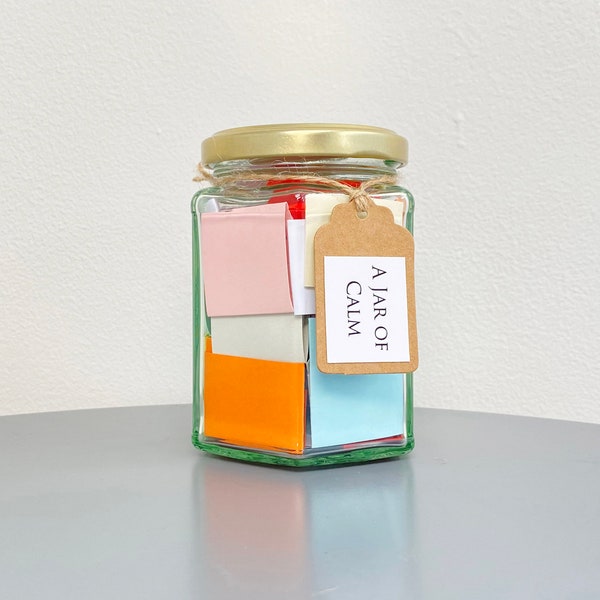A Jar of Calm / 50 Quotes and Affirmations / Anxiety Relief, Self Care, Mental Health Gift