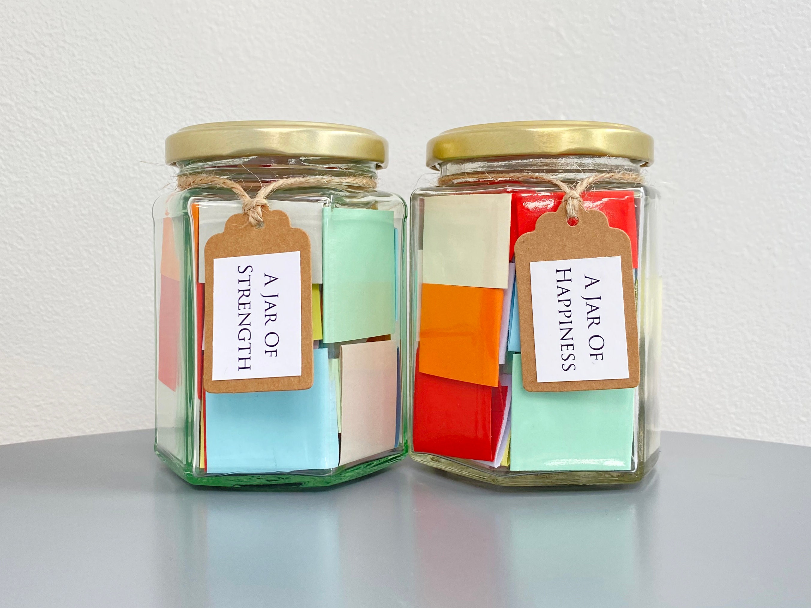 Jars Of Strength & Happiness - Motivational Uplifting Pick Me Up Wellbeing Quote Gift