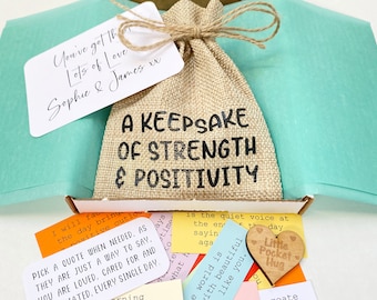 Strength and Positivity Keepsake Quote Bag / 31 Quotes / Self Care Wellness Mental Health Gift