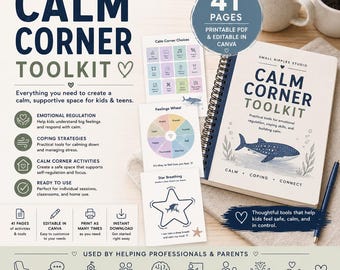 Calm Corner Toolkit: Emotional Regulation Activities, Feelings Chart, Coping Skills (Printable PDF)