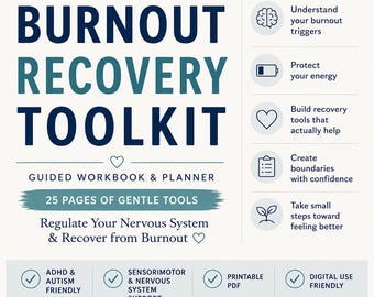 ADHD Autistic Burnout Recovery Workbook | Nervous System Regulation Planner (PDF)