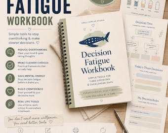 Decision Fatigue Workbook | ADHD Executive Function Planner | Overthinking & Mental Load Journal | Editable Canva PDF