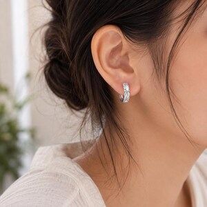Silver Hoop Earrings Engraved - Etsy