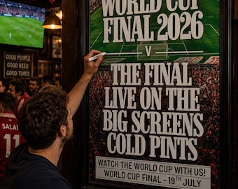 2026 World Cup Final Poster JPG | Customisable Team Names | Football Pub Promotion | Instant Download
