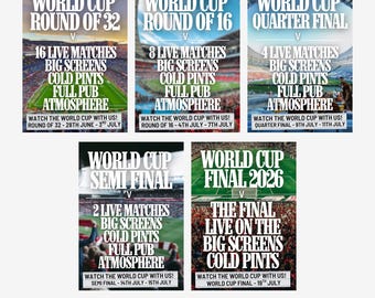 2026 World Cup Knockout Stage Posters | Customisable Team Names (Digital Download)