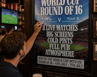 2026 World Cup Round of 16 Poster | Customisable Football Match Promotion (JPG Download)