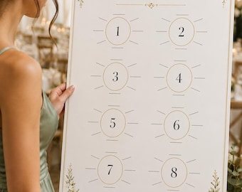 Elegant Wedding Seating Plan Printable | Wedding Table Planner | Reception Seating Chart | Instant Download